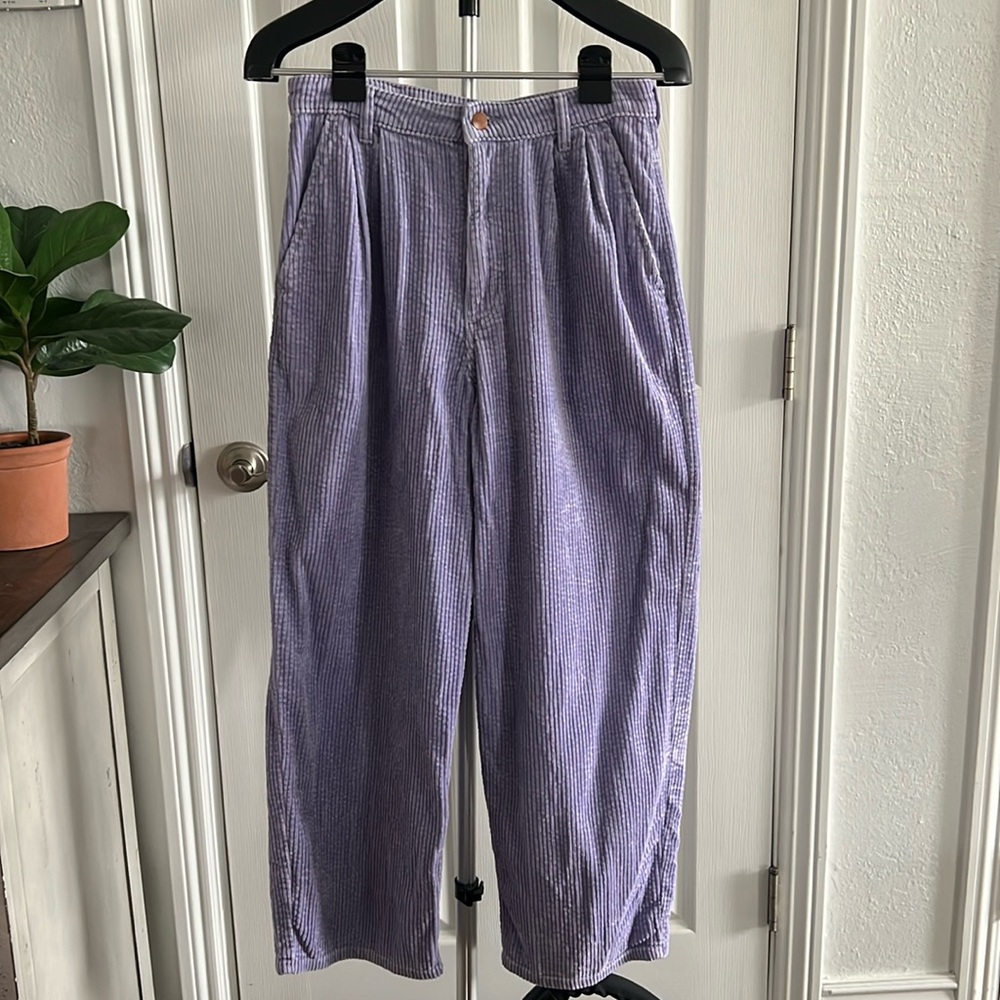 Wrangler lavender Corduroy Pleated Barrel Pant 28x28 - Picture 3 of 17